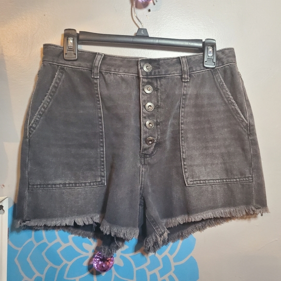 Free People Pants - Free people black denim shorts